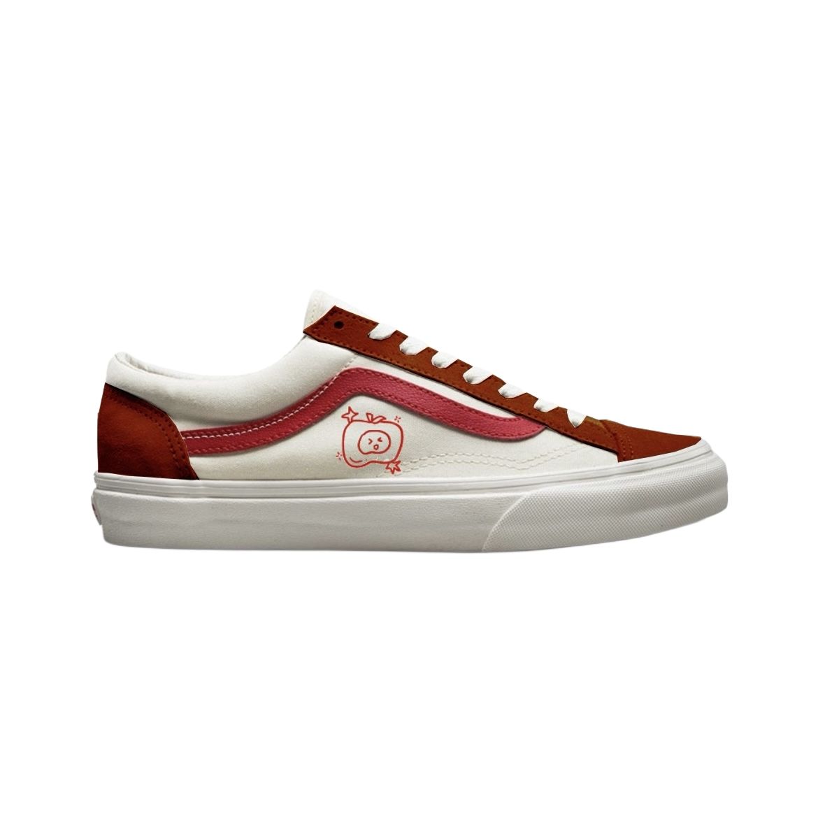 Vans Style 36 Red Apple Abrasion Resistant Low top Skateboard Shoes Unisex Red