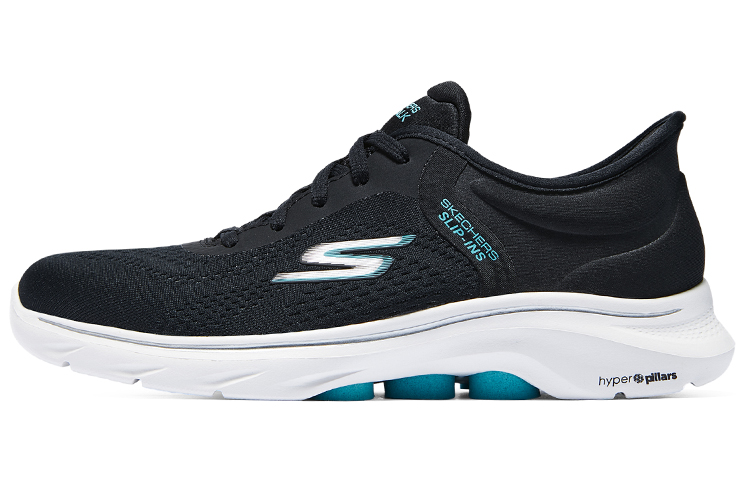 Skechers GO WALK 7 Cushioned Anti-Slip And Wear-Resistant Lightweight Low-Top Casual Running Shoes Women's Black Blue