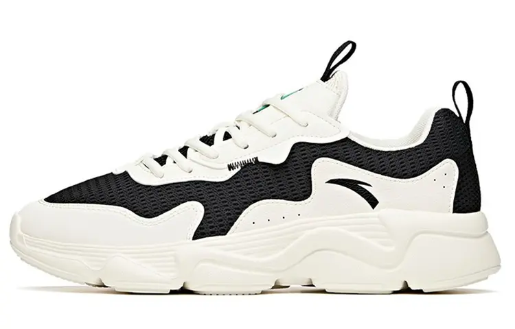 Anta Life Collection Cushioning Anti-Slip Wear-Resistant Breathability Low-Top Casual Shoes Men's Black White