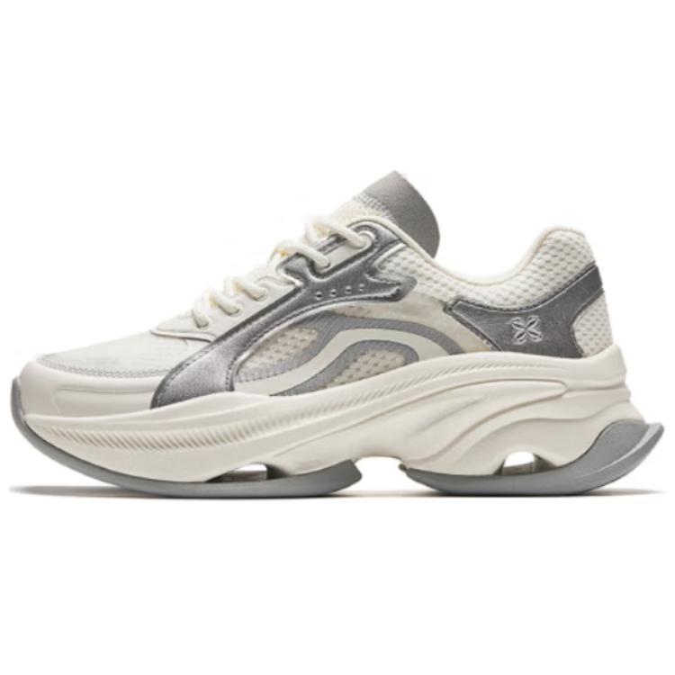 Anta Cushioning Wear-Resistant Low-Top Casual Shoes Women's Silver White