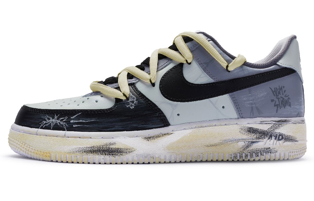 Nike Air Force 1 Low 811 Manufacturing Low Top Skateboard Shoes Men's Black White Purple