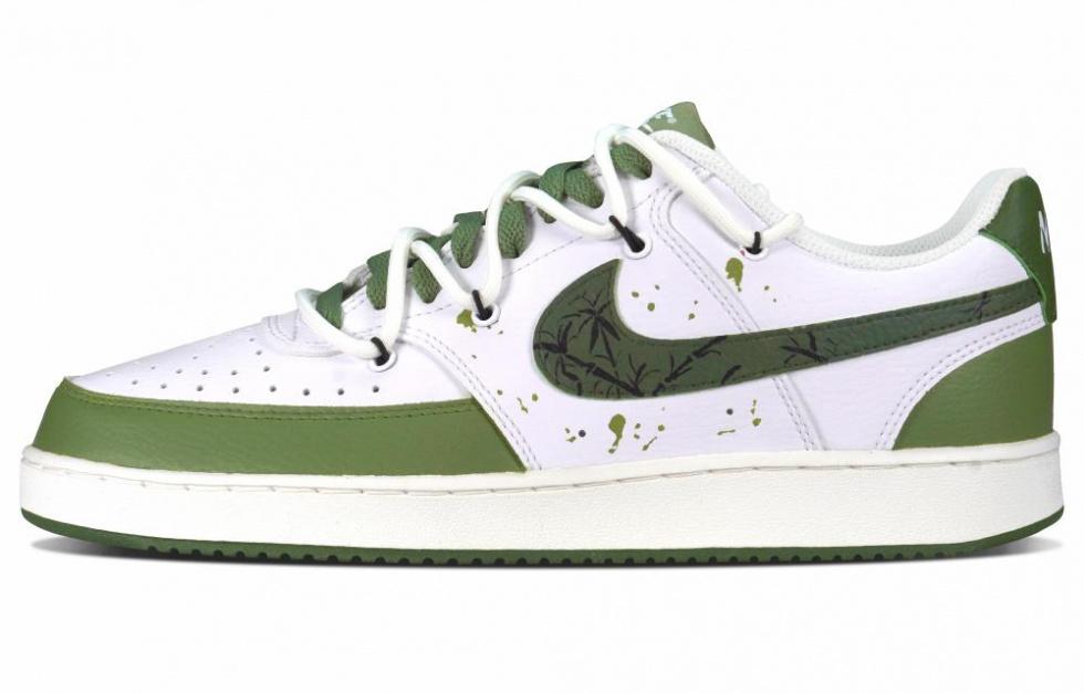 Nike Court Vision 1 Low Low-Top Skateboard Shoes Men's White Green