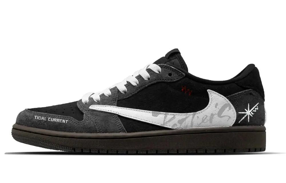 Travis Scott X Jordan Air Jordan 1 Vintage Basketball Shoes Unisex Low top White