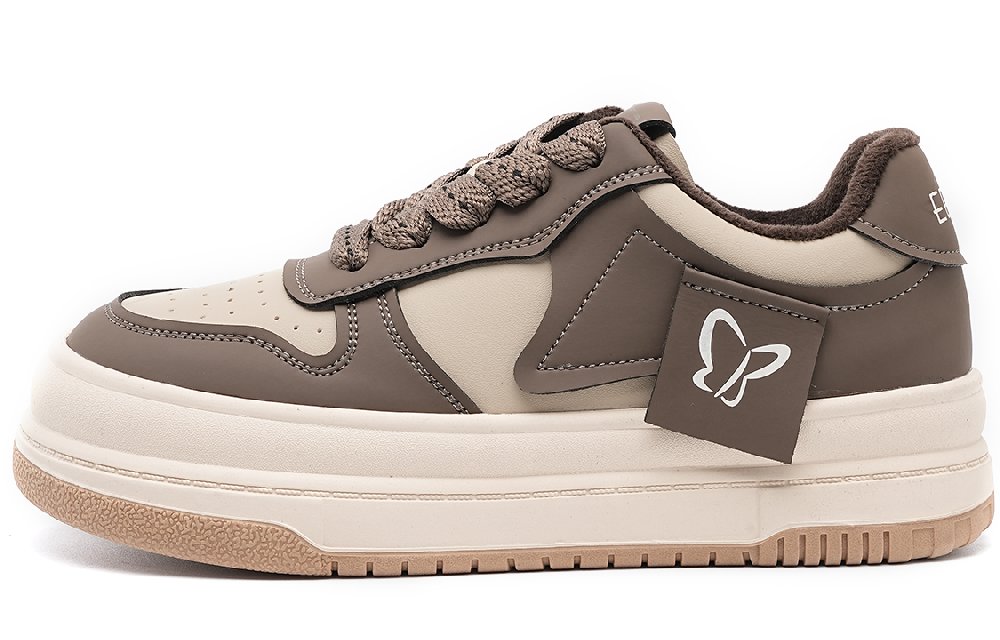 EBLAN Low Top Stylish Skateboarding Shoes Women's Brown