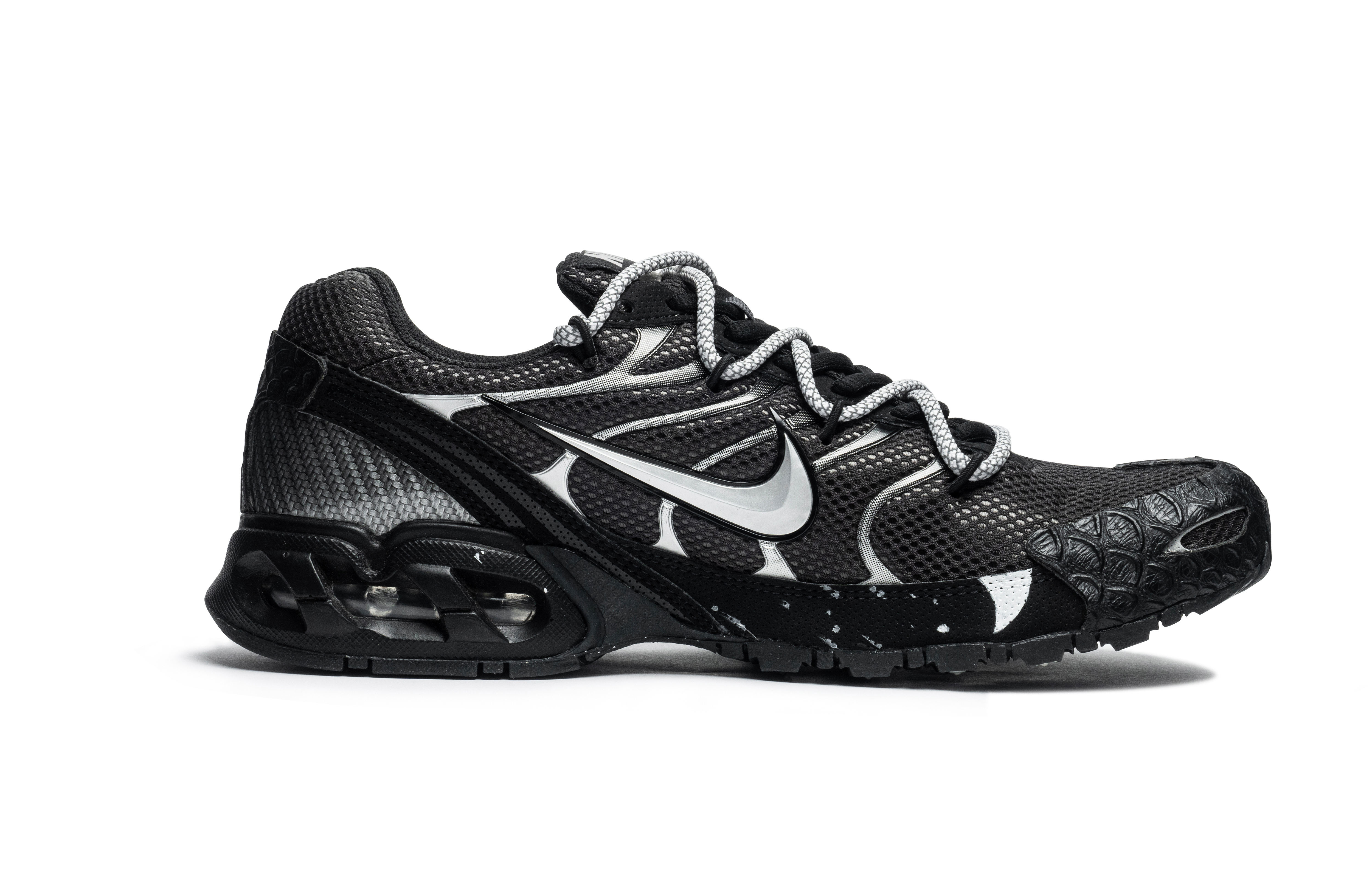 Nike Air Max Torch 4 Cushioning Anti-Slip And Wear-Resistant Low-Top Running Shoes Men Silver Black