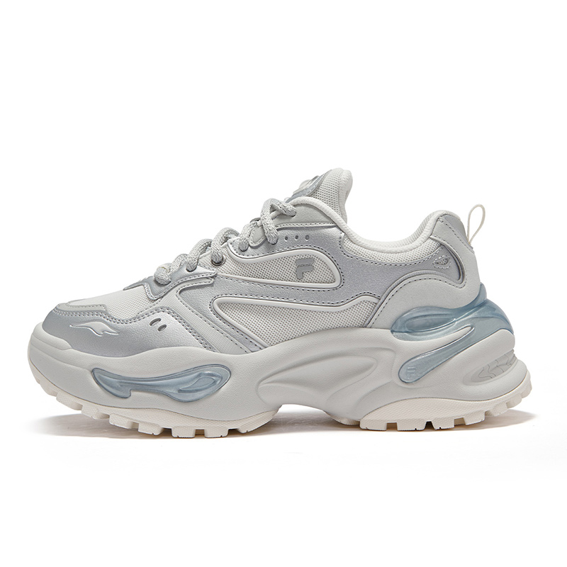 FILA FUSION EVA Gummies Slip Resistant Height Increasing Low Top Casual Shoes Women's Gray
