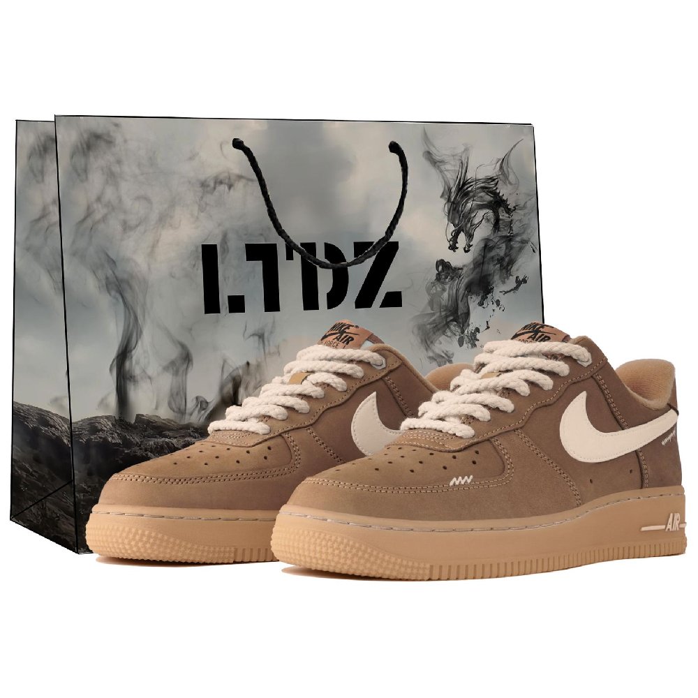 Nike Air Force 1 Slip-Resistant Low-Top Skateboard Shoes Unisex Khaki