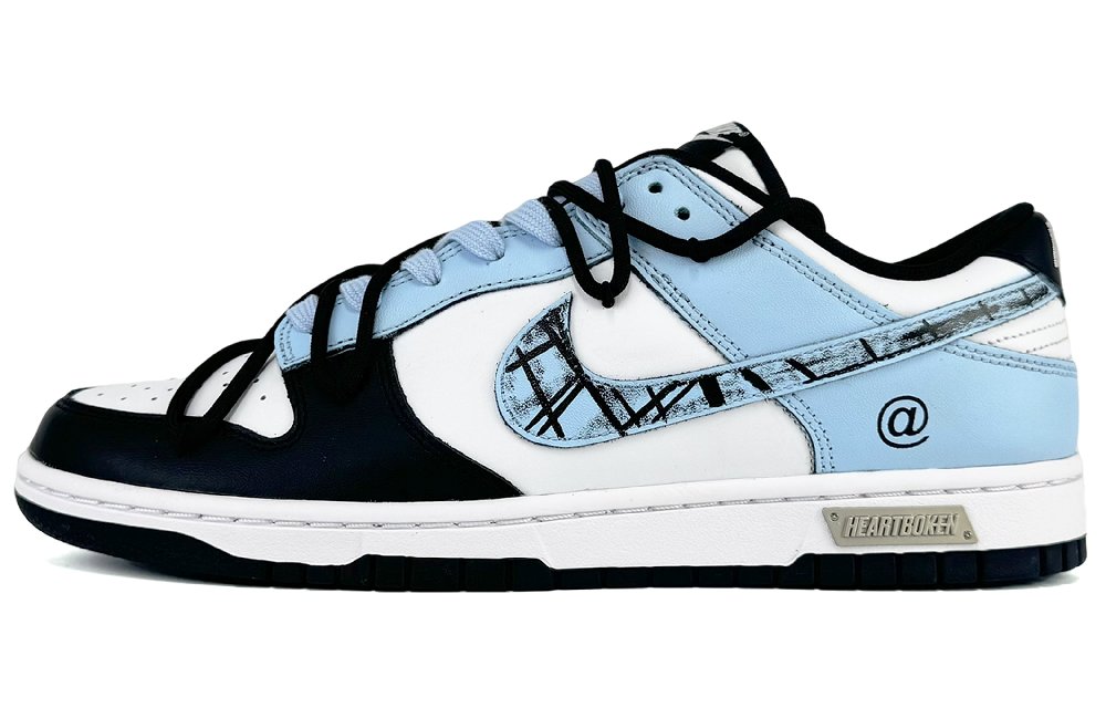 Nike Dunk Slip Resistant Cushioning Abrasion Resistant Low Top Skateboard Shoes Men's Blue Black White