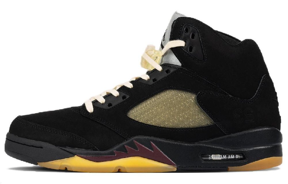 Jordan Air JORDAN 5 Винтажные баскетбольные кроссовки High Top Черные Унисекс