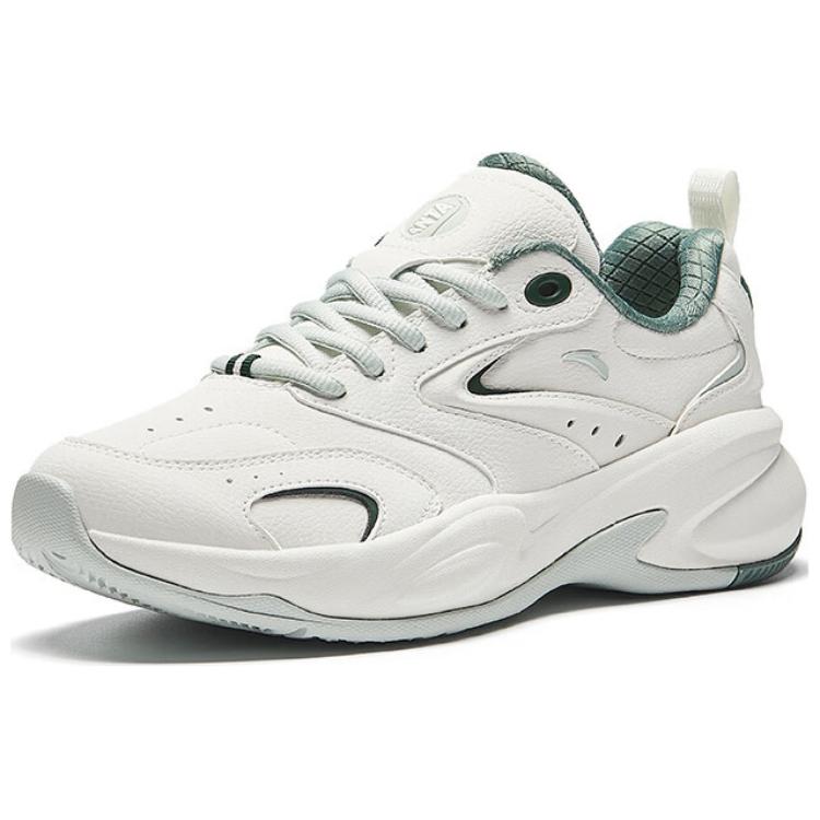 ANTA Ace Running Shoes Women's Low-Top Ivory/Ink Green/White Gray Green