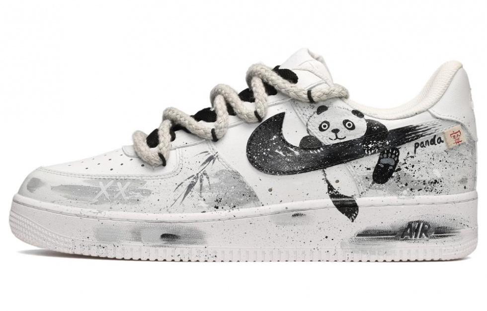 Nike Air Force 1 Skateboard Shoes Men Low-Top Black White Gray