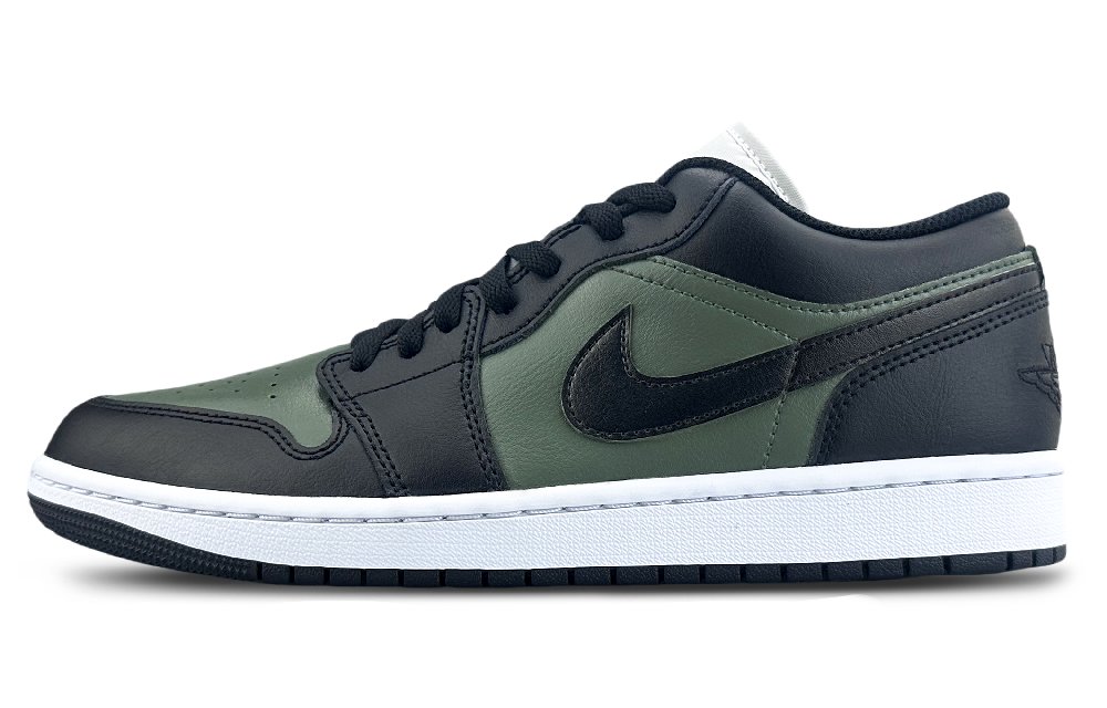 Jordan Air Jordan 1 Abrasion Resistant Low Top Vintage Basketball Shoes Unisex Black Green