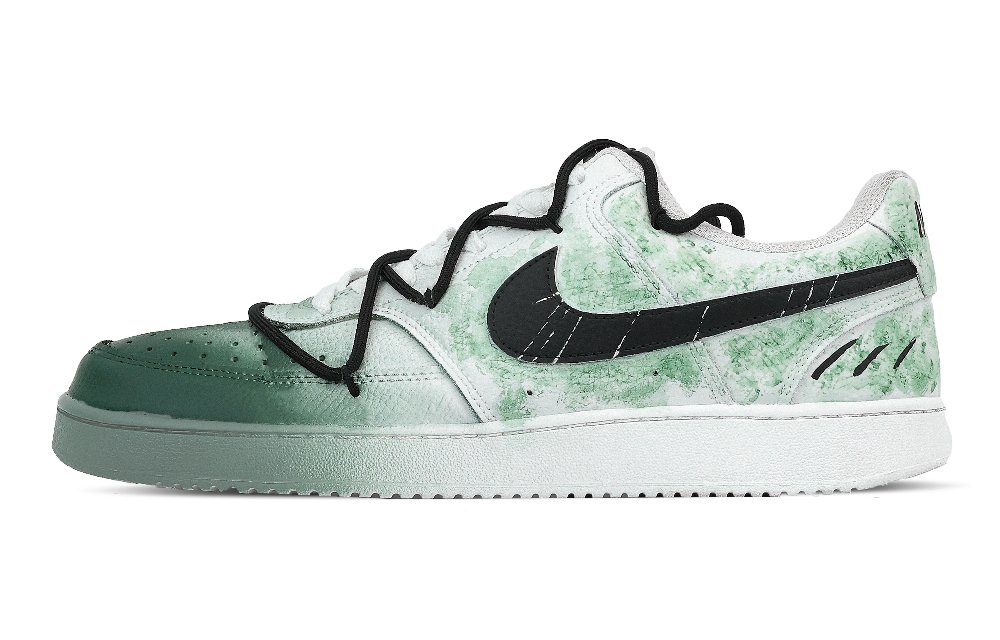 Nike Court Vision 1 Evergreen Tree Slip Resistant Low Top Skateboard Shoes Men's Green White