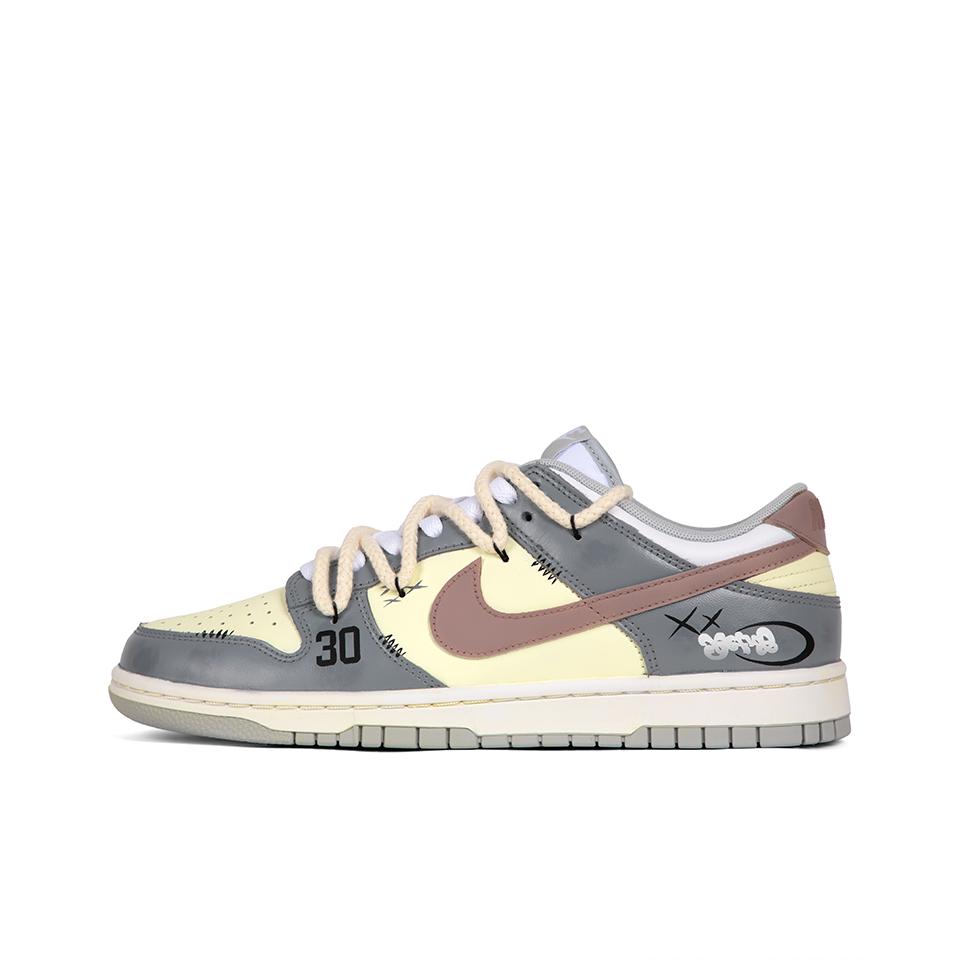 Nike Dunk Anti-Slip Wear-Resistant Low-Top Skateboard Shoes Men's Light Yellow