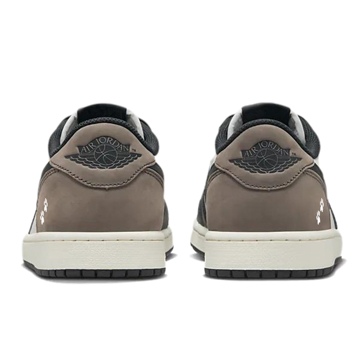 Jordan Air Jordan 1 Cushioned Slip-Resistant Low-Top Vintage Basketball Shoes Men's Black White Brown купить в интернет-магазине Yoocart с быстрой доставкой по России.