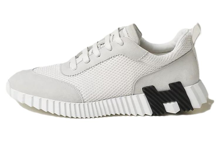 HERMES Bouncing Low Top Casual Shoes Men's White
