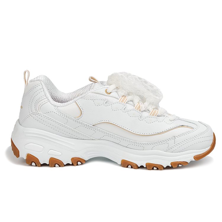 Skechers Abrasion Resistant Height Increasing Low Top Chunky Sneakers Women's White