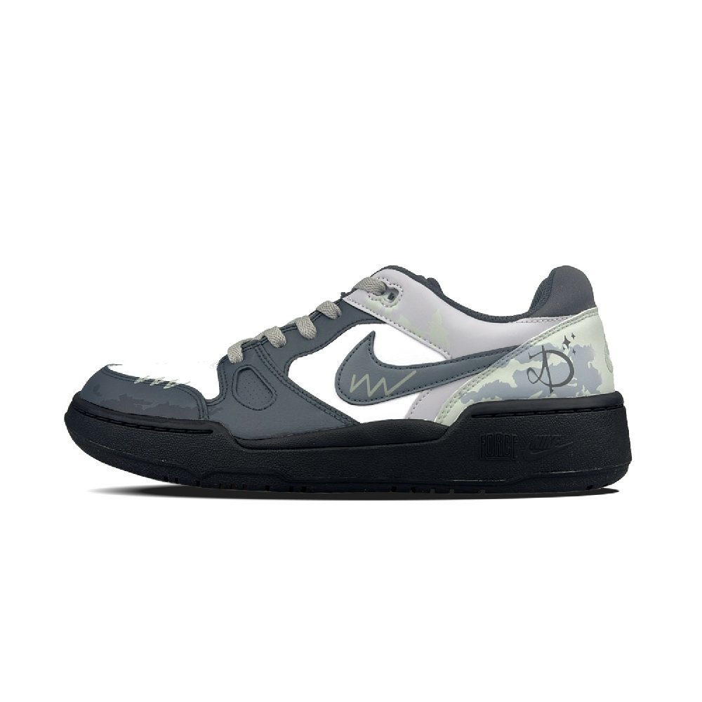 Nike Full Force Anti-Slip Wear-Resistant Low-Top Skateboard Shoes Men's Black Gray