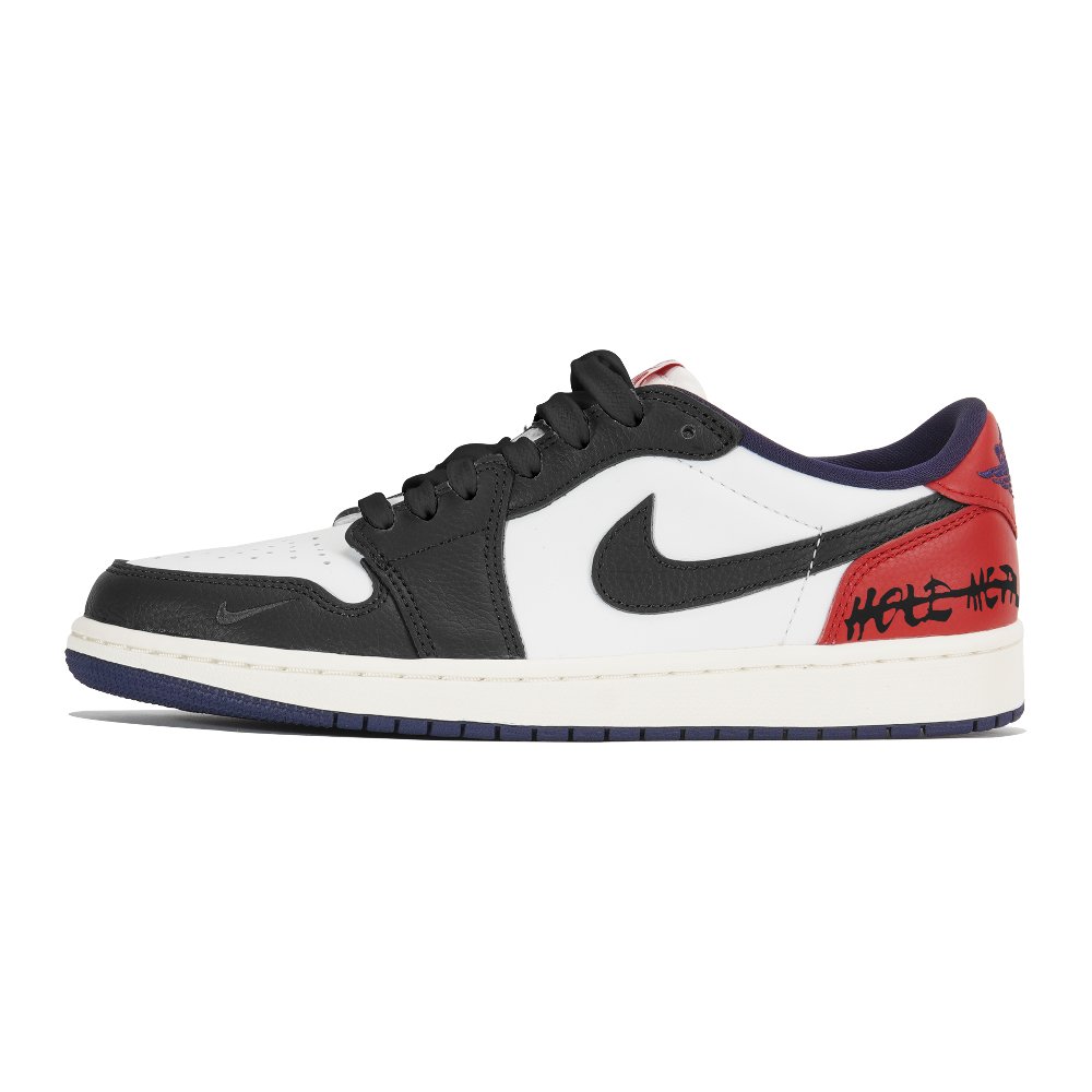 Jordan Air Jordan 1 Durable Coverage Moisture-Wicking Low-Top Vintage Basketball Shoes Men's Black White Red