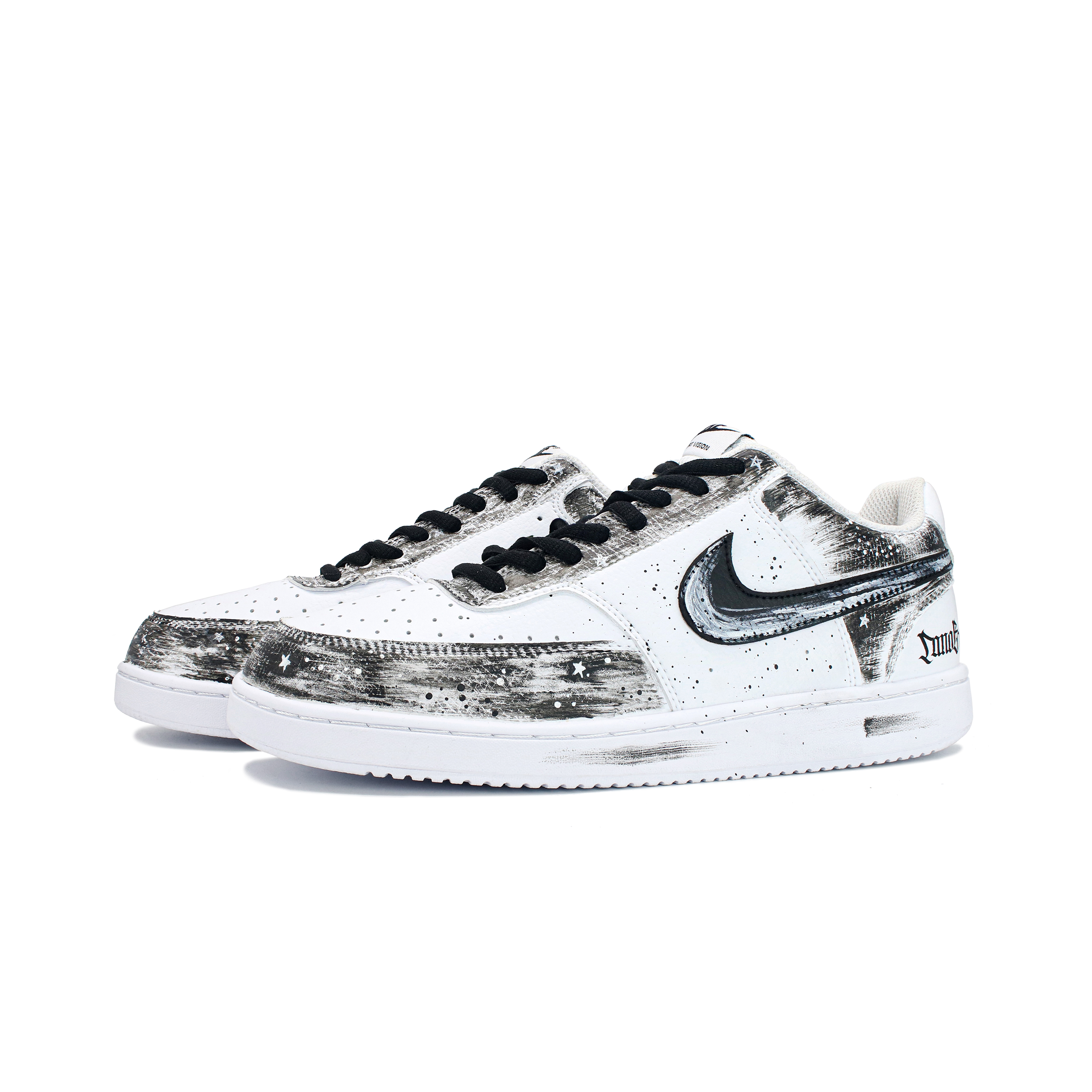 Nike Court Vision 1 Wear resistant And Lightweight Low Top Skateboard Shoes Men's Black White купить в интернет-магазине Yoocart с быстрой доставкой по России.