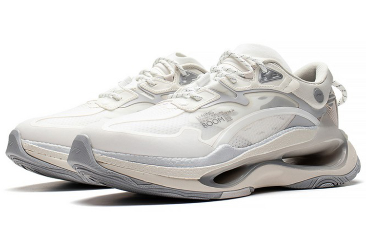 LiNing Beyond Cushioning Anti-Slip And Wear-Resistant Lightweight Rebound Low-Top Sports Casual Shoes Men's White Gray купить в интернет-магазине Yoocart с быстрой доставкой по России.