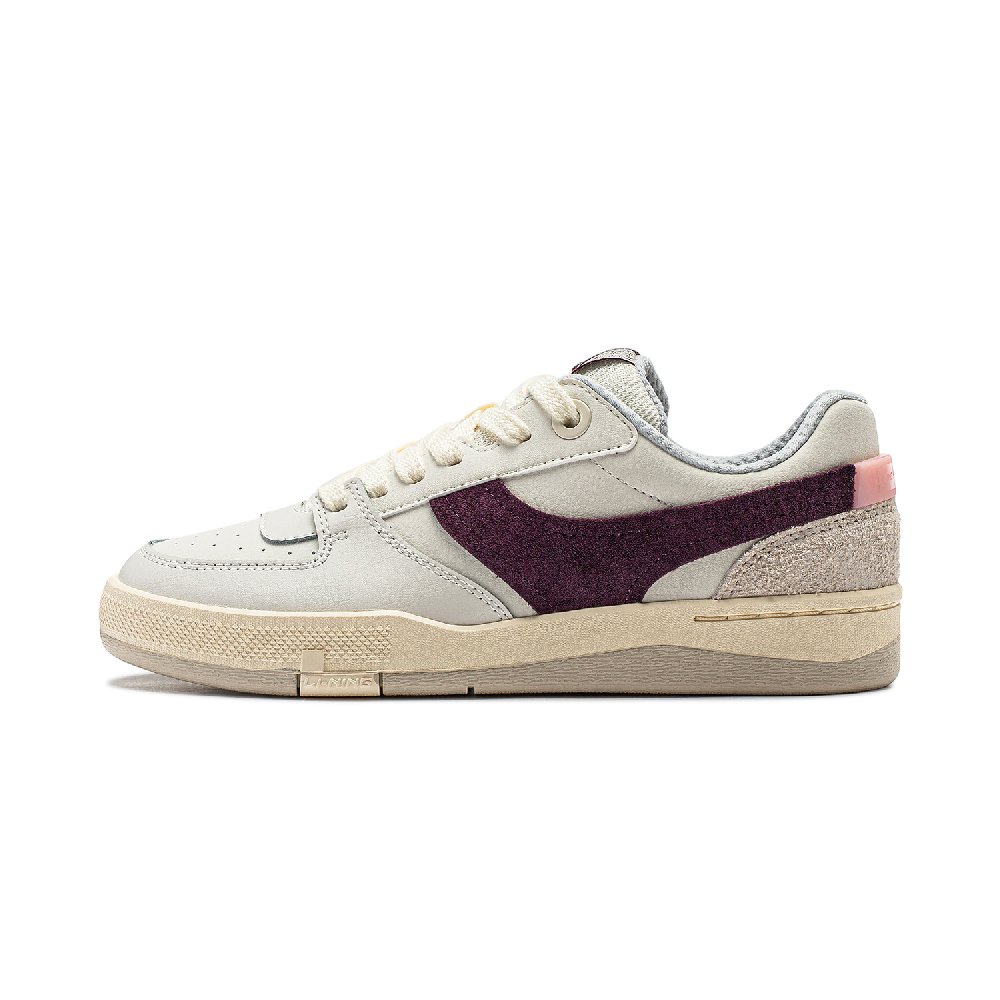 LiNing Honor 92S Cushioning Wear-Resistant Low-Top Skateboard Shoes Women's White Red