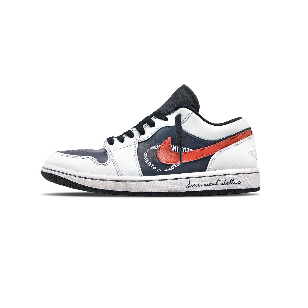 Jordan Air Jordan 1 Low Top Vintage Basketball Shoes Women's White Blue