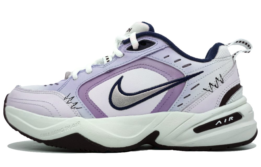 Nike Air Monarch 4 Anti-Slip And Wear-Resistant Height Increasing Low-Top Chunky Sneakers Unisex Taro Purple