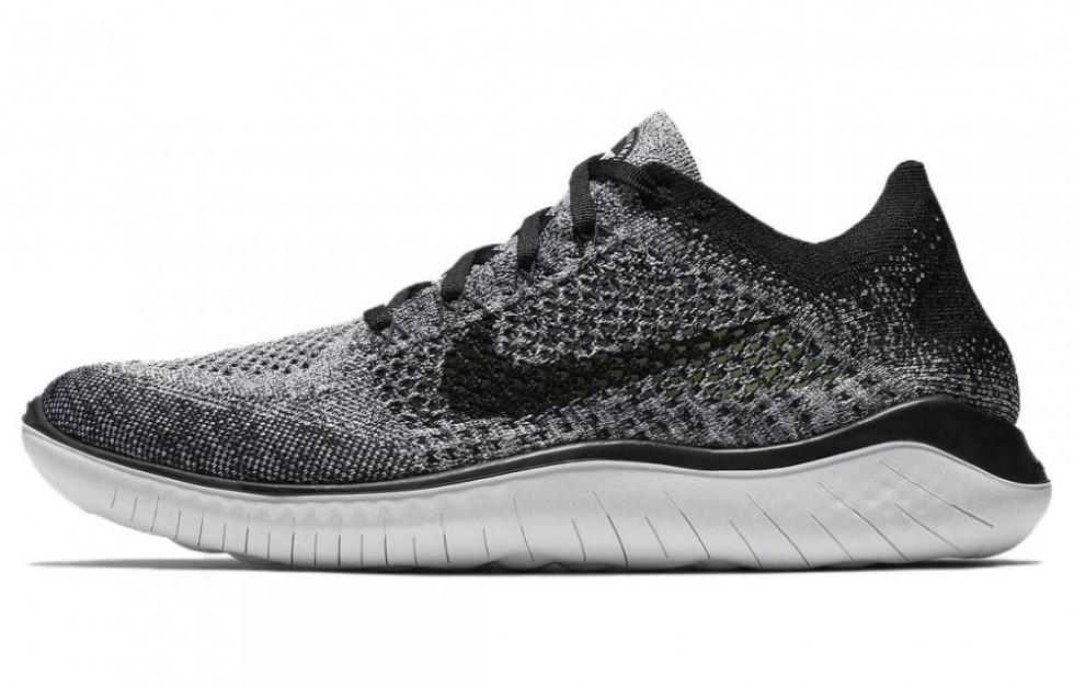 Nike Free Rn Flyknit 2018 Black White Ombre