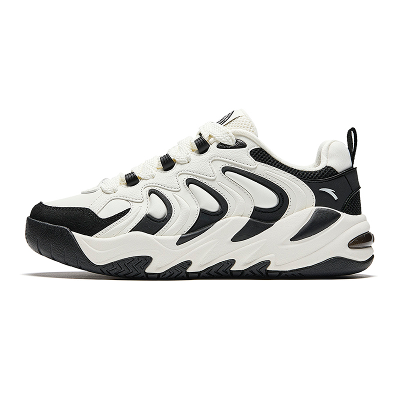 Anta Life Collection Anti Slip Wear Resistant Low Top Casual Shoes Men's White Black