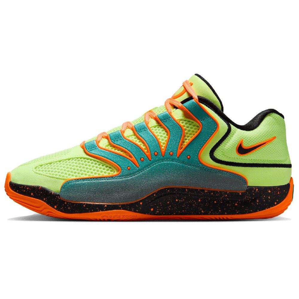 Nike KD 18 Anti Slip Wear Resistant Low Top Basketball Shoes Unisex Green Orange Asian Version