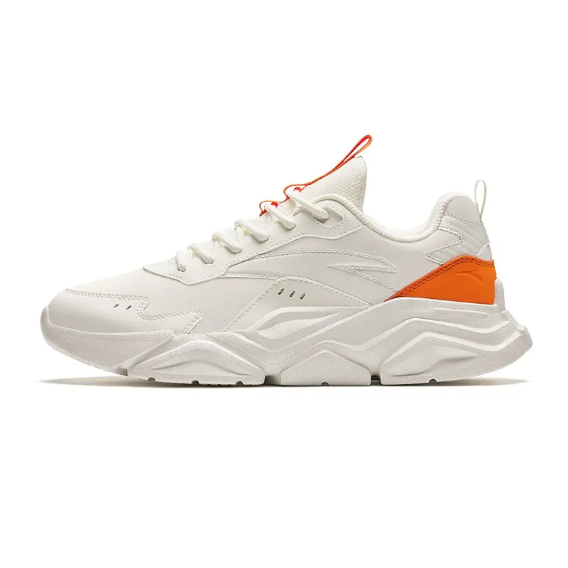 Anta Cushioning, Wear Resistant Low top Casual Shoes Men's White Orange