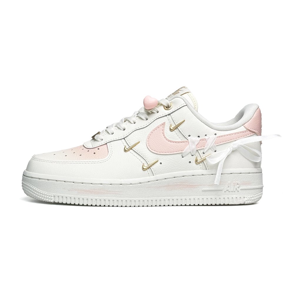 Nike Air Force 1 Abrasion Resistant Low Top Skateboard Shoes Women's White Pink