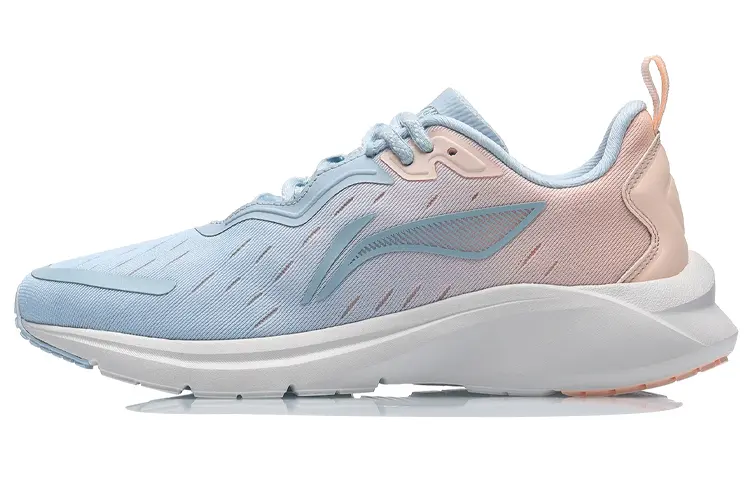 LiNing Cushioning, Slip Resistant, Abrasion Resistant, Lightweight Low Top Running Shoes Women's Blue Pink