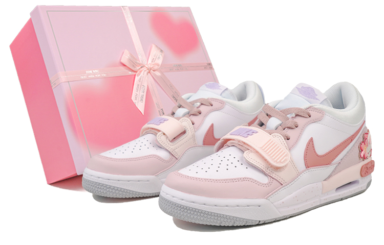 Jordan Legacy 312 Cushioning Wear-Resistant Low-Top Vintage Basketball Shoes Women's Pink White