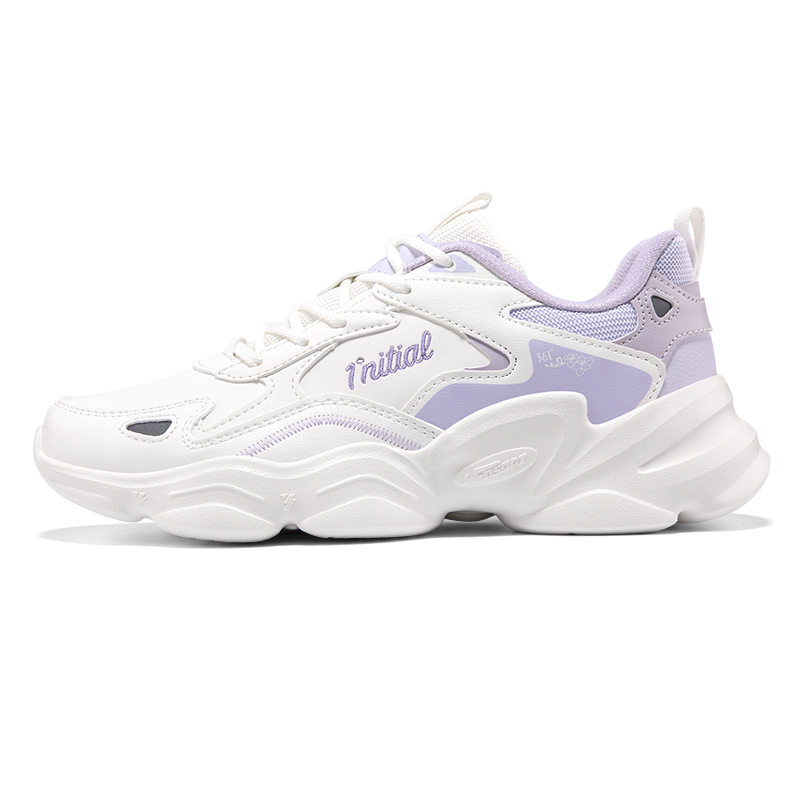 361° Wear-Resistant Low-Top Casual Shoes Women's White Purple