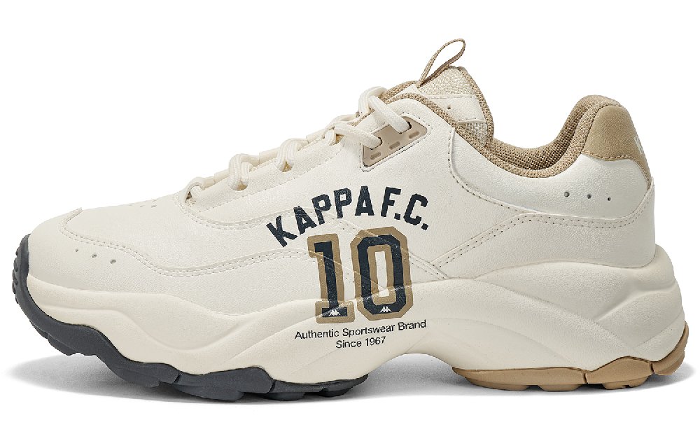 Kappa Anti-Slip Wear-Resistant Low-Top Chunky Sneakers Unisex Winter White/Gray Khaki