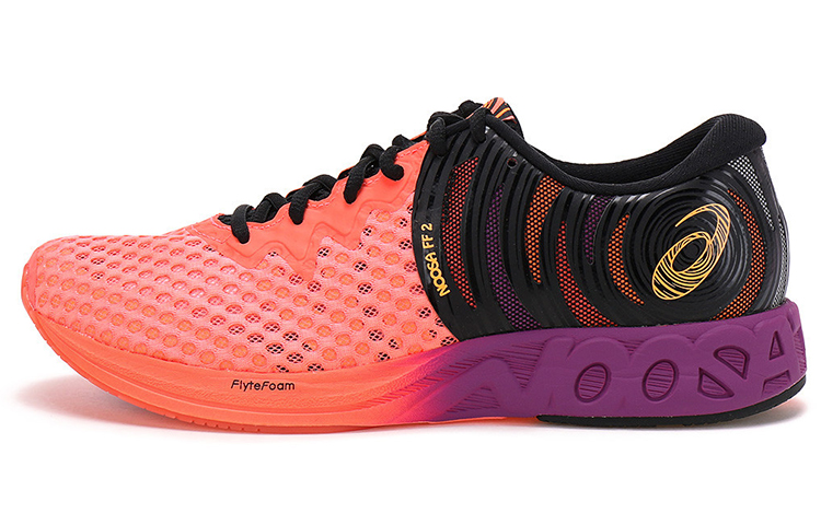 Asics Noosa FF 2 Anti-Slip And Wear-Resistant Breathable Low-Top Running Shoes Men's Black Orange