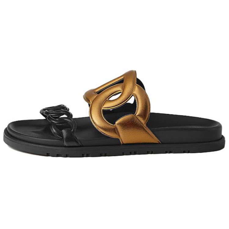 HERMES Extra Slip-Resistant Slide Slippers Women's Black