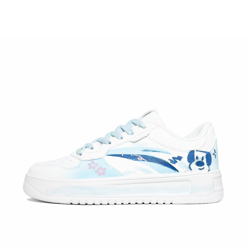 Anta Relaxed Stars Puppy Anti Slip Wear Resistant Low Top Skateboard Shoes Women's Blue White