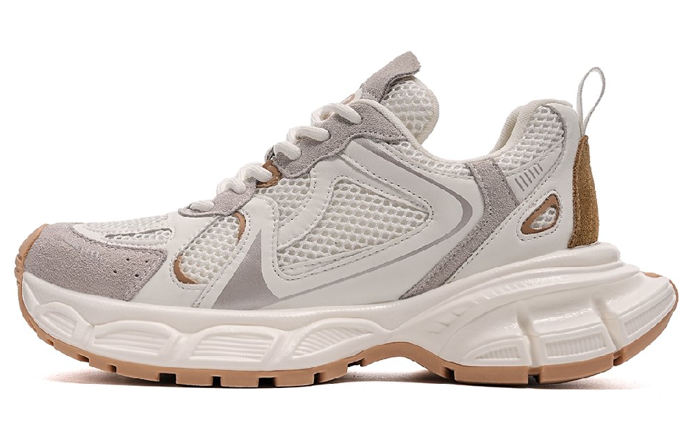 EBLAN Low Top Chunky Sneakers Women's Pearl White Apricot