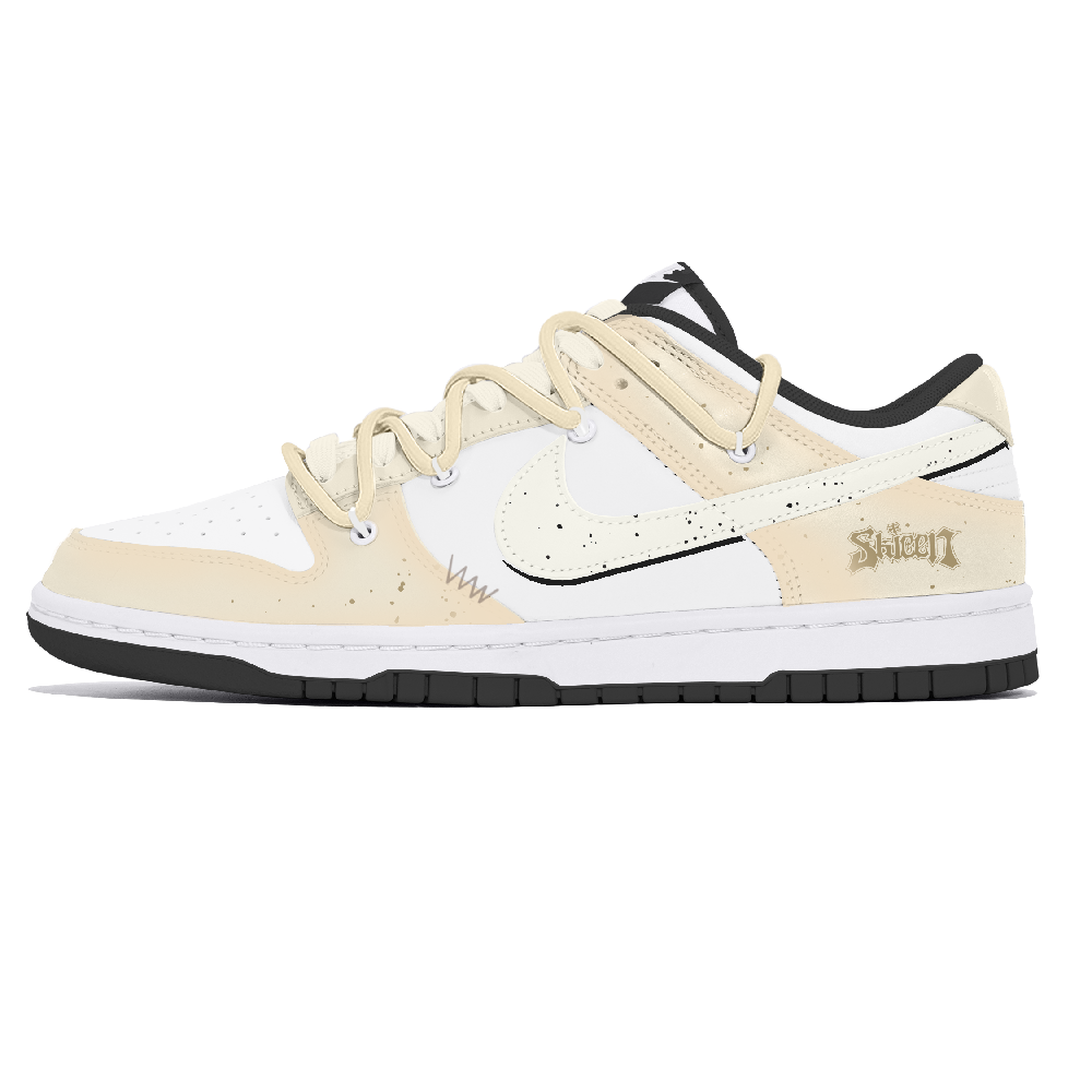 Nike Dunk Lemon Joy Abrasion Resistant Low Top Skateboard Shoes Men's Beige Yellow