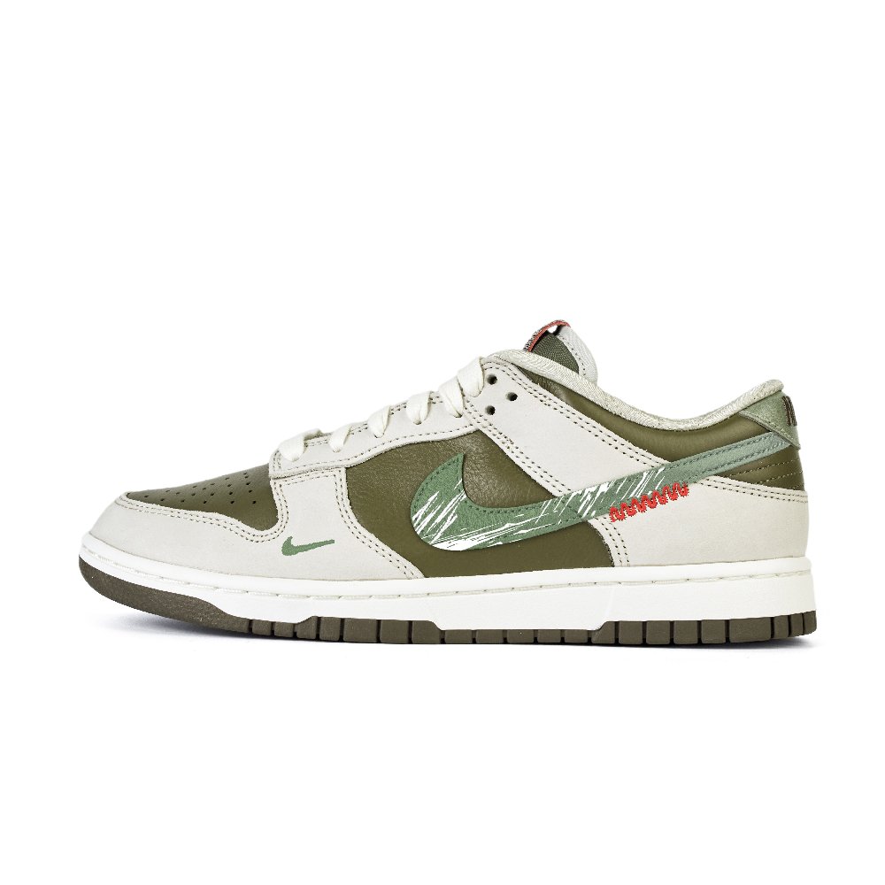Nike Dunk Ruo Xuan, Small Flower Anti Slip Wear Resistant Low Top Skateboard Shoes Unisex White Green