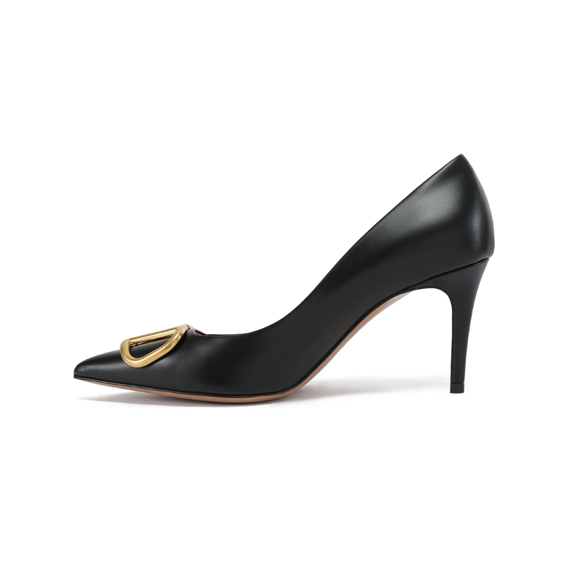 Valentino VLogo Signature Slim Heel High Heels 8cm Women's Black