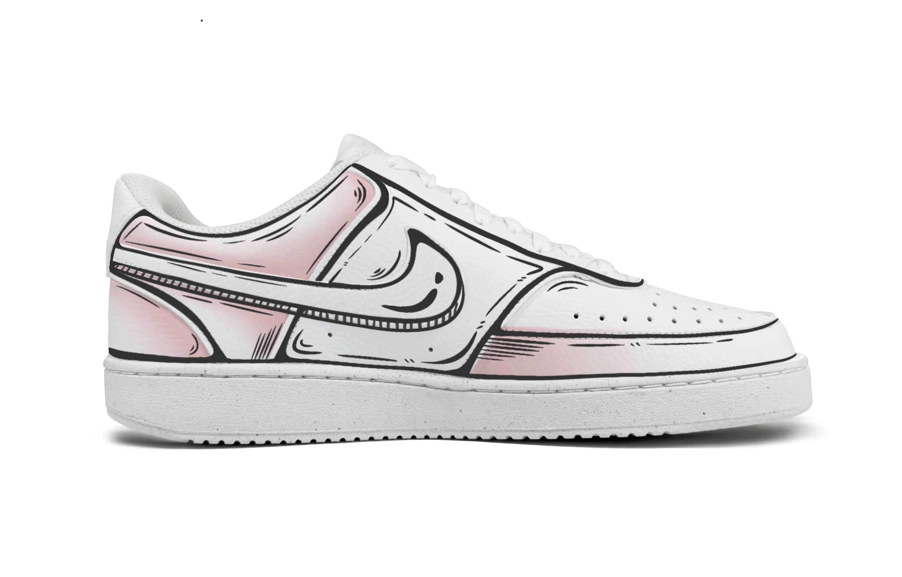 Nike Court Vision Anti-Slip Wear-Resistant Low-Top Skateboard Shoes Women's White Pink купить в интернет-магазине Yoocart с быстрой доставкой по России.