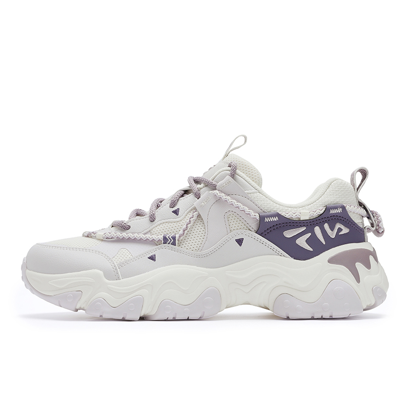FILA FLUID 5 Anti Slip Wear Resistant Low Top Casual Shoes Women's White Purple