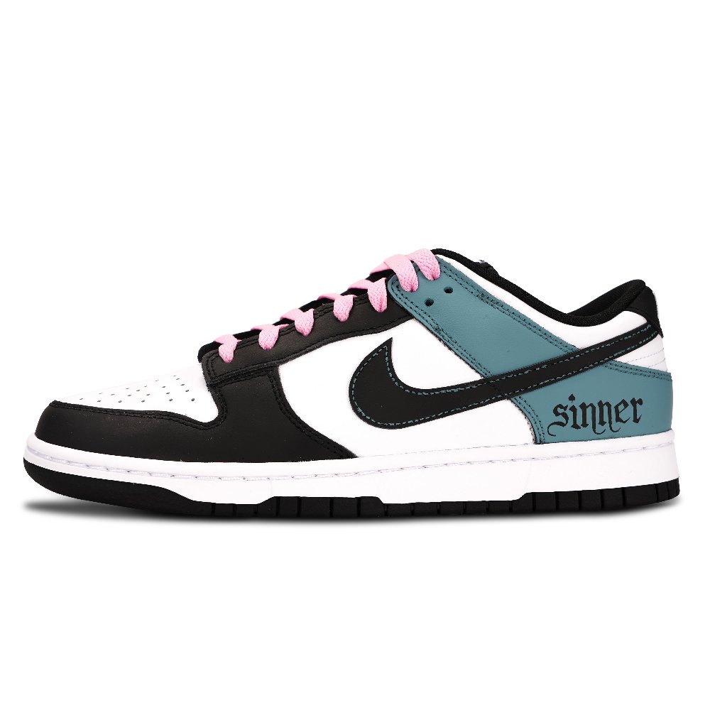Nike Dunk Slip Resistant Abrasion Resistant Low top Skateboard Shoes Unisex Black White Blue