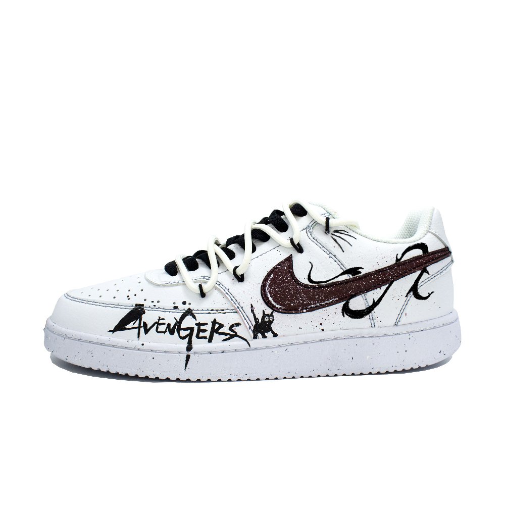 Nike Court Vision 1 Cushioning, Wear Resistant Low Top Skateboard Shoes Unisex White Red