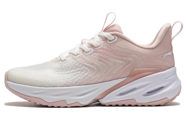 LINING EazGo Running Shoes Women's Low-Top Champagne White/Peach Pink