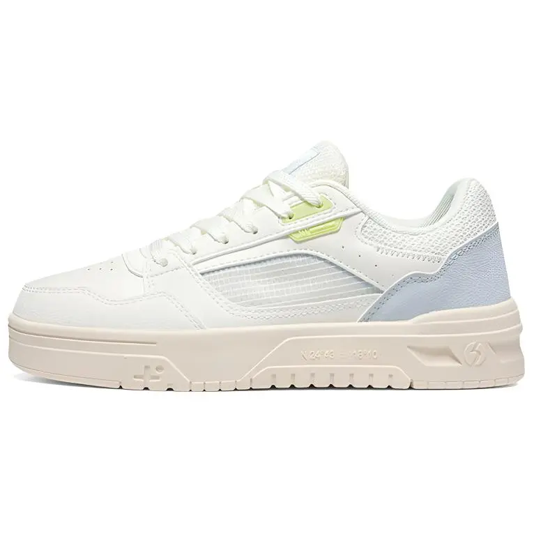 361° Abrasion Resistant Balance Breathable Low Top Skateboard Shoes Women's White Blue